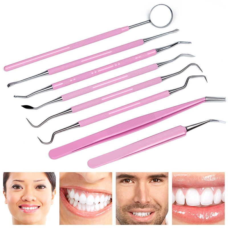 Dental Mirror Probe - 1pc Rosa Pinzette Dentali Sonda In