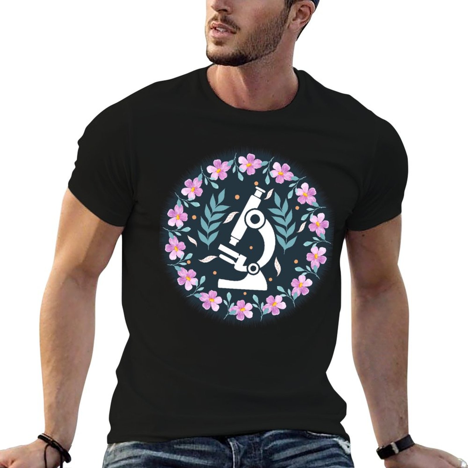 Medical Lab Humor - Microscopio colorato Folk Microscope - T-shirt