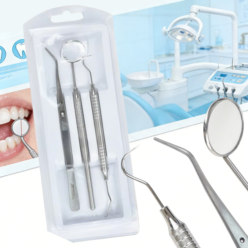 Dental Mirror Probe - Set di 3 Pezzi: Specchietto Dentale
