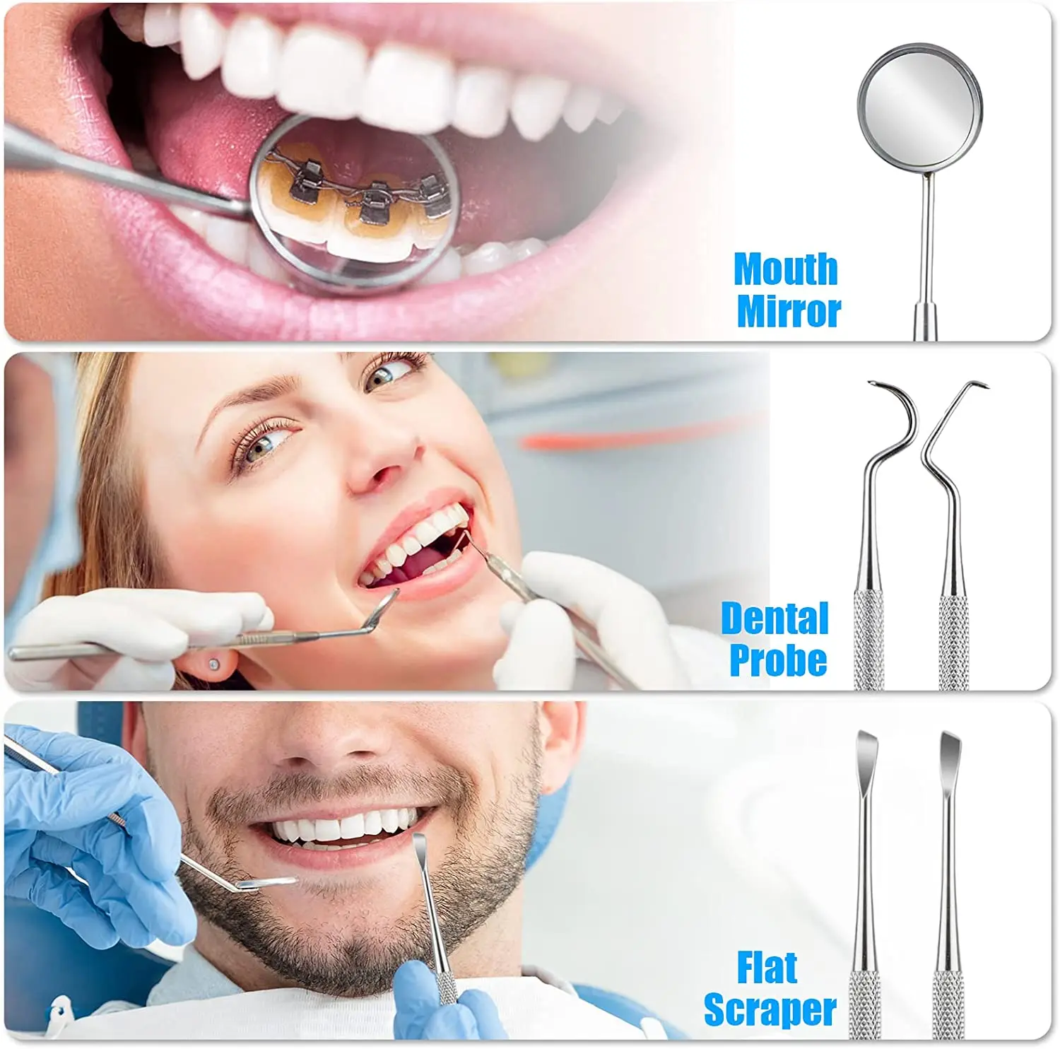 3 pz/4 pz In Acciaio Inox Dent - Dental Mirror Probe recensione e prezzo